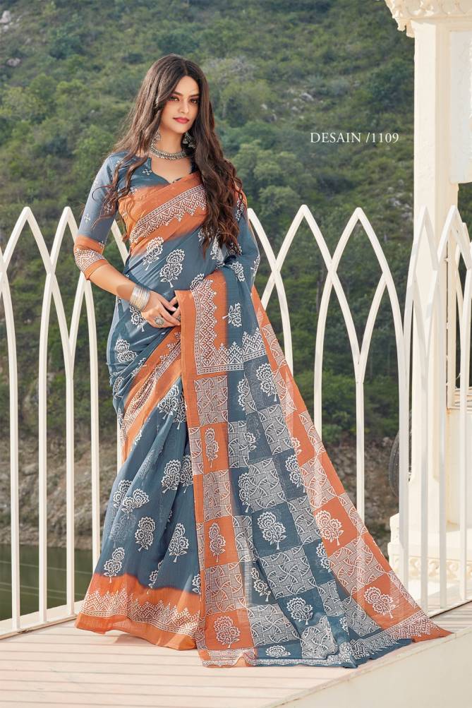 Sangam Belliza Designer Fancy Casual Wear Printed Cotton Saree Collection
